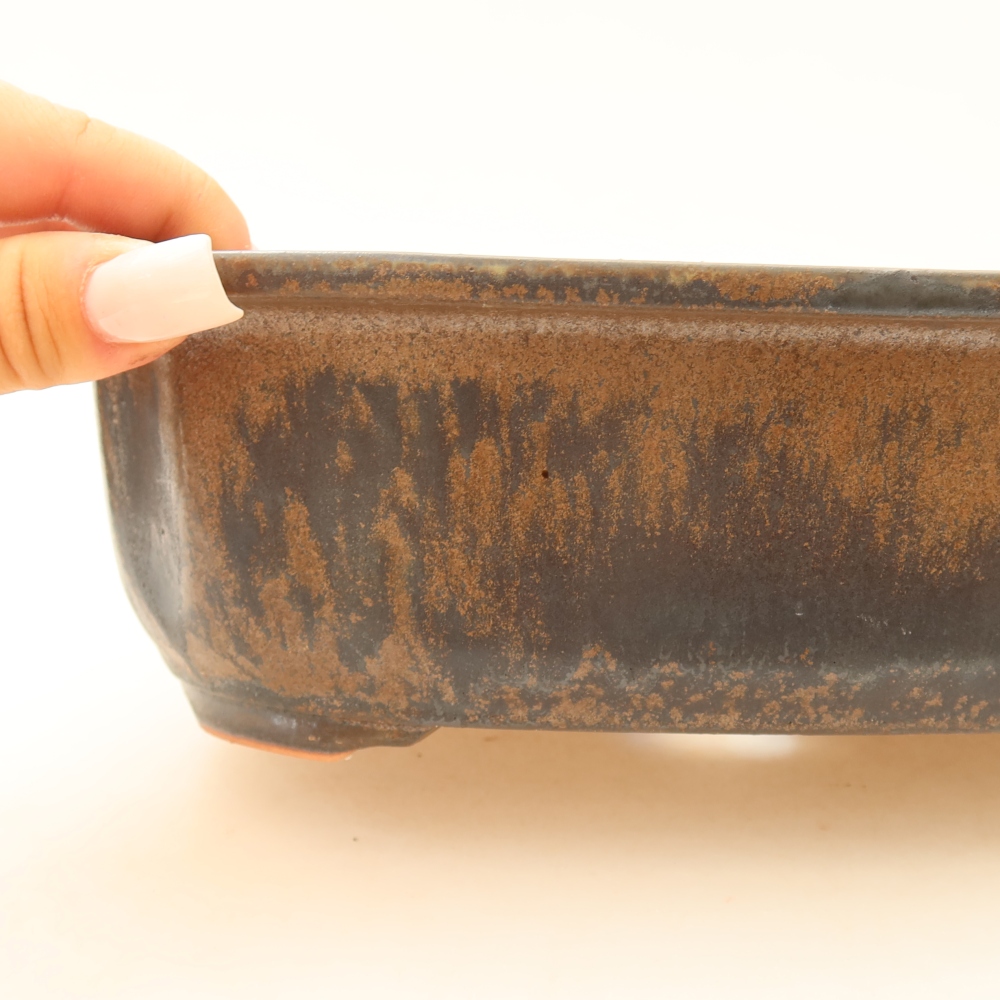 Ceramiczna miska do bonsai 24,5 x 21 x 7,5 cm, kolor brązowy