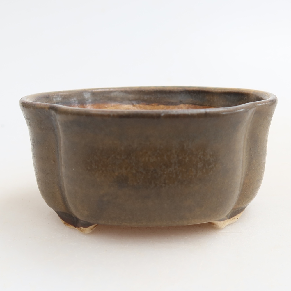Ceramiczna miska do bonsai 8 x 7,5 x 3,5 cm, kolor brązowy