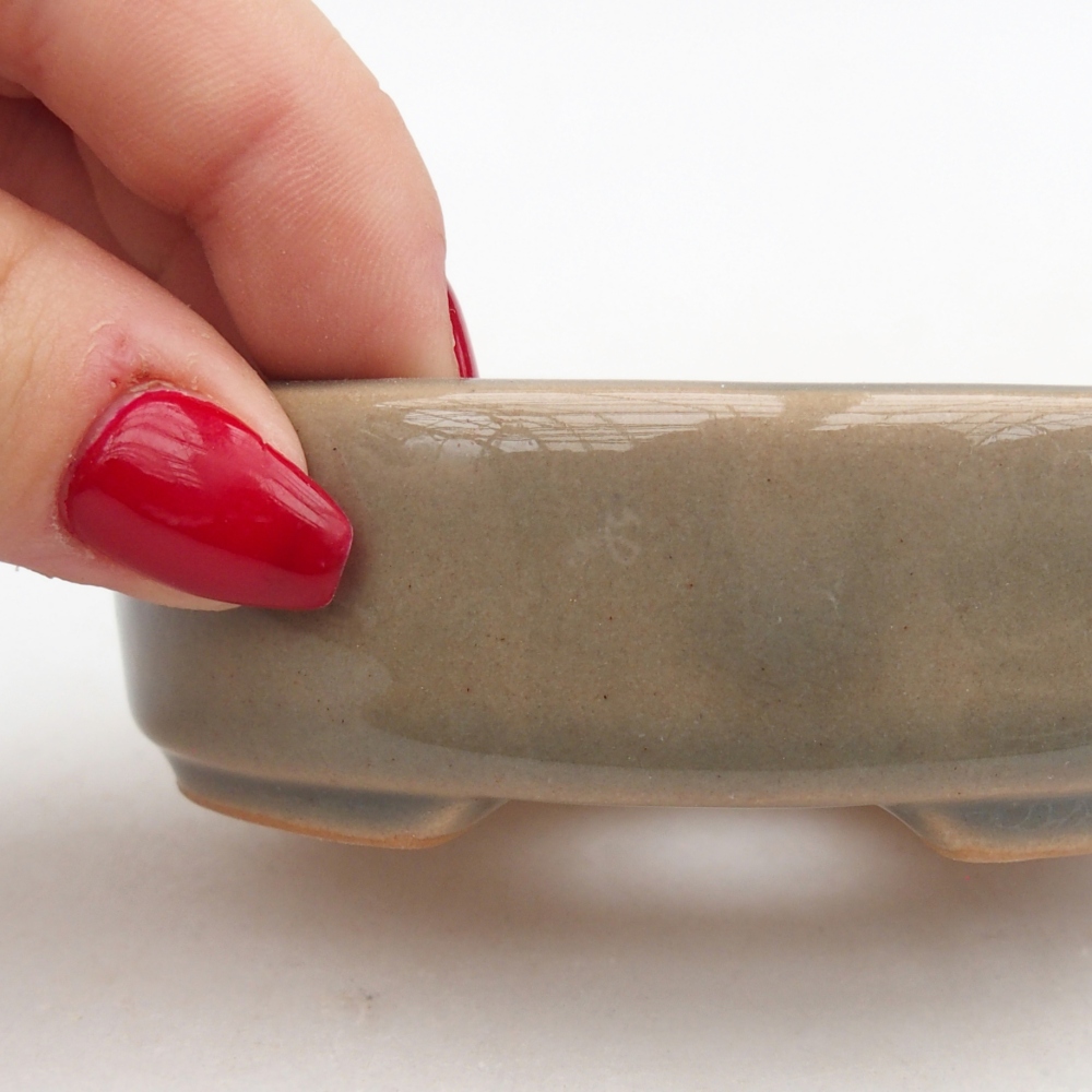 Ceramiczna miska na bonsai 9,5 x 8 x 3 cm, szara