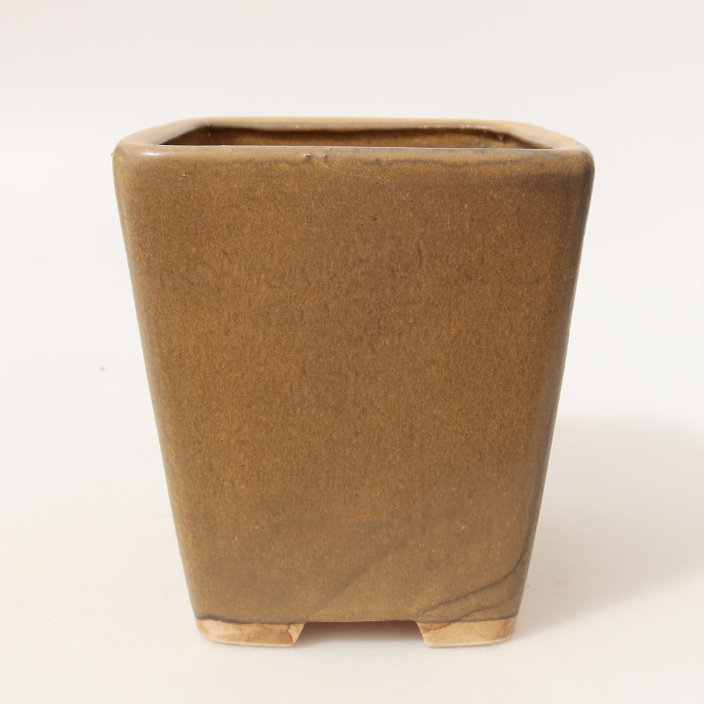 Ceramiczna miska do bonsai 10,5 x 10,5 x 12 cm, kolor brązowy