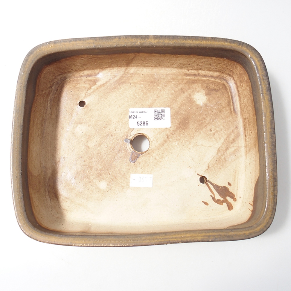 Ceramiczna miska do bonsai  22 x 19 x 5,5  cm, kolor brązowy