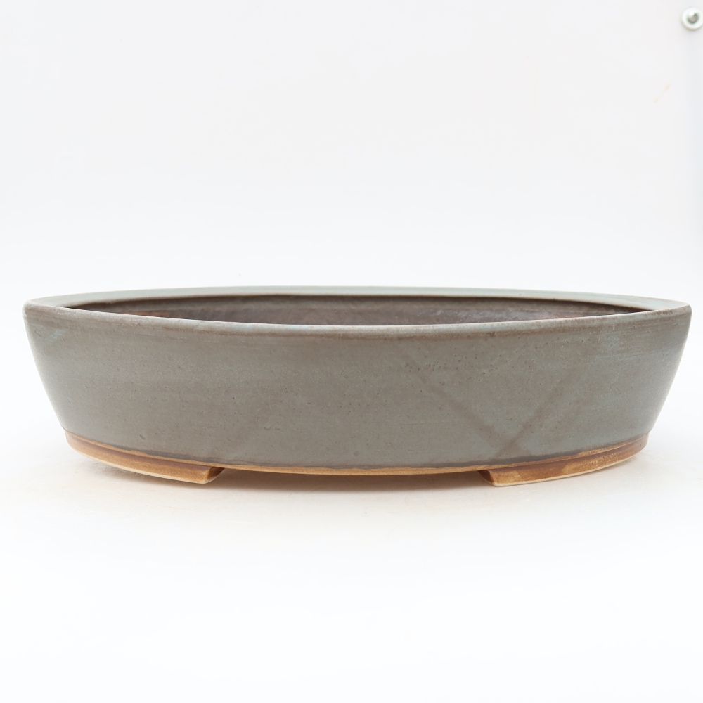 Ceramiczna miska do bonsai 32 x 28 x 6,5 cm, kolor niebieski