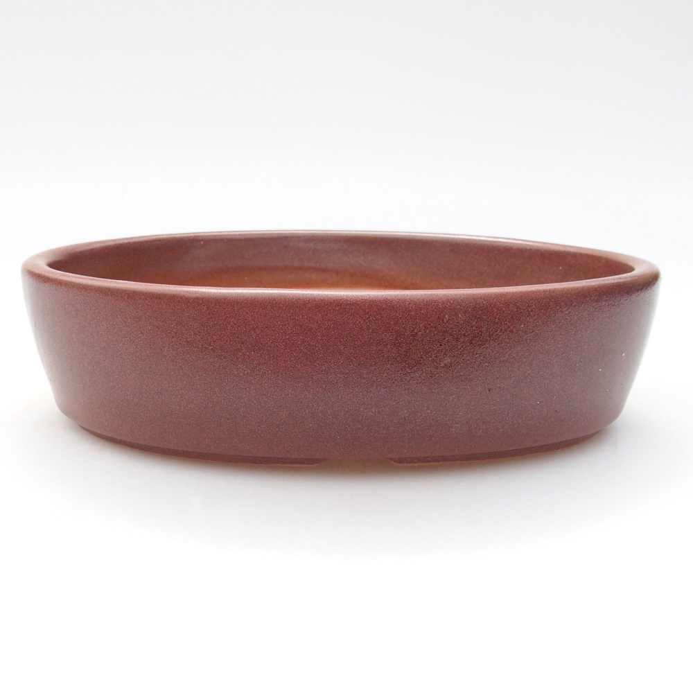 Ceramiczna miska bonsai 16 x 11,5 x 4 cm, kolor bordowy