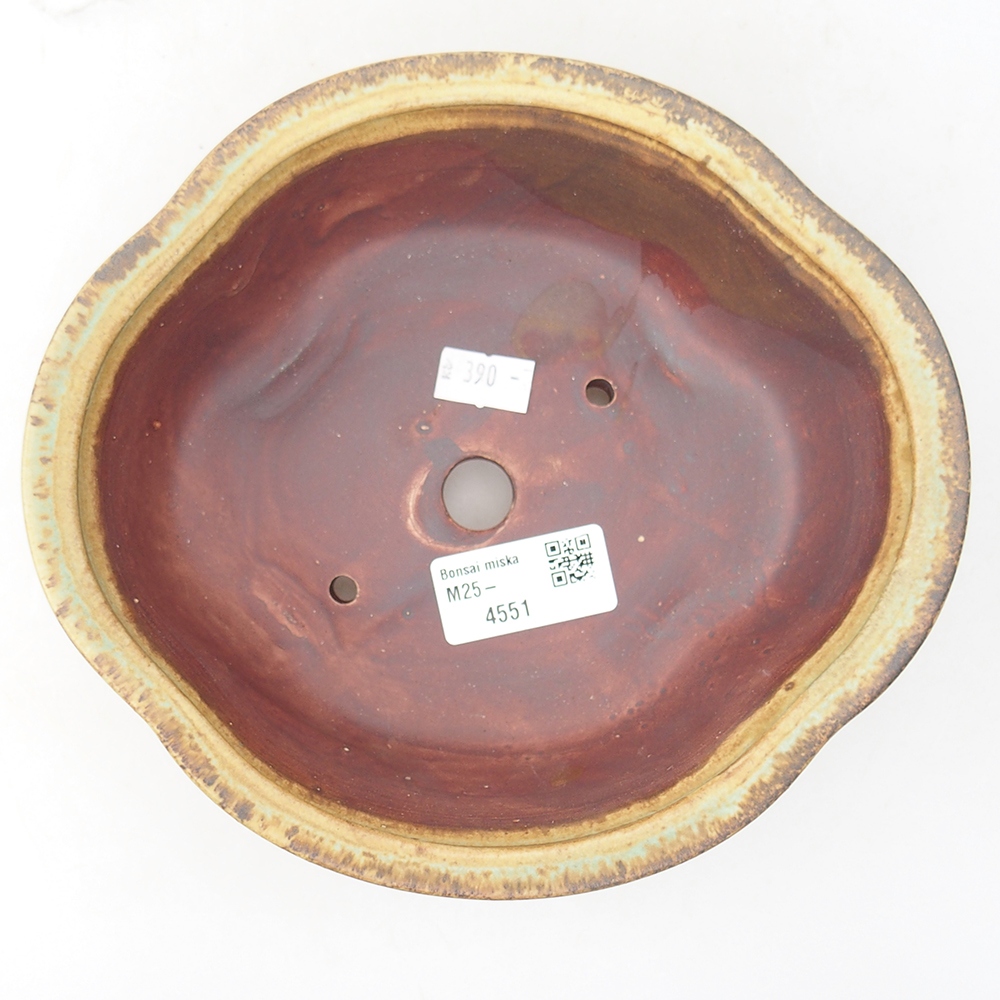 Ceramiczna miska bonsai 19 x 17 x 6 cm, kolor zielony