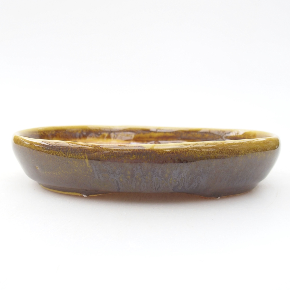 Ceramiczna miska bonsai 13 x 10 x 2,5 cm, kolor Żółty