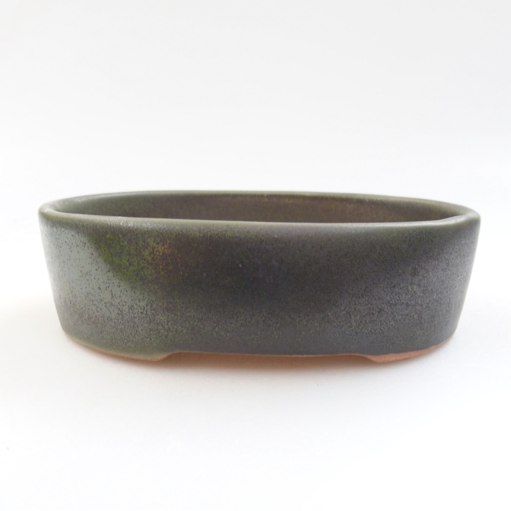 Ceramiczna miska bonsai 13 x 10 x 4 cm, kolor zielony