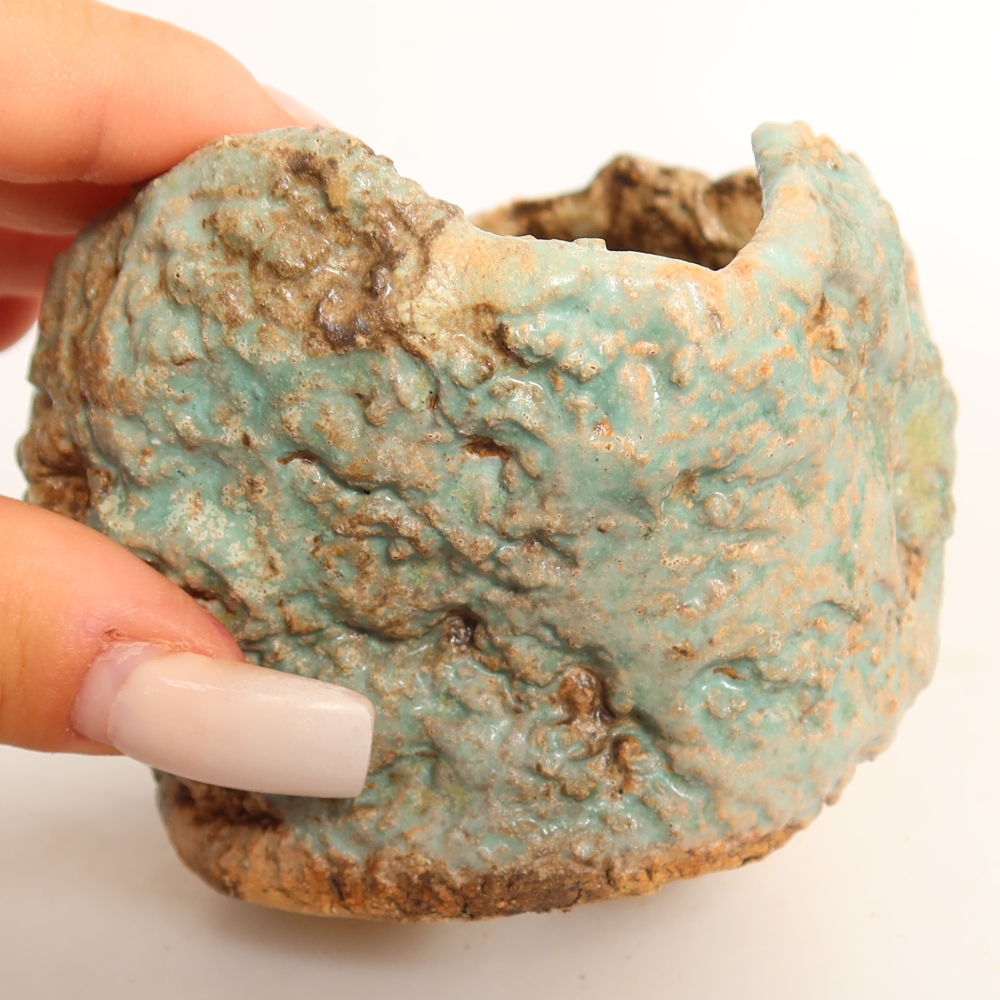 Ceramiczna skorupka  7 x 7 x 7 cm, kolor zielony