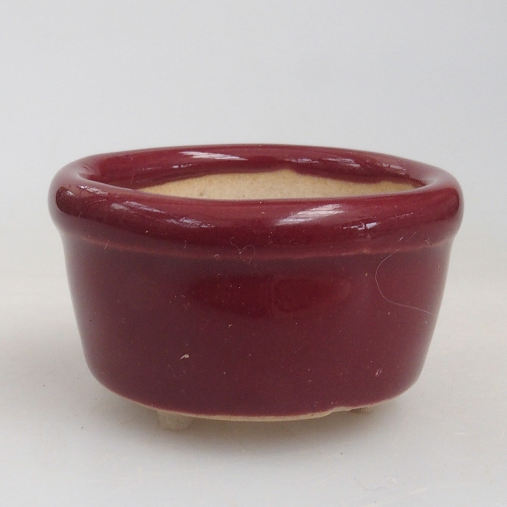 Mini miska bonsai 3,5 x 3,5 x 2 cm, kolor bordowy
