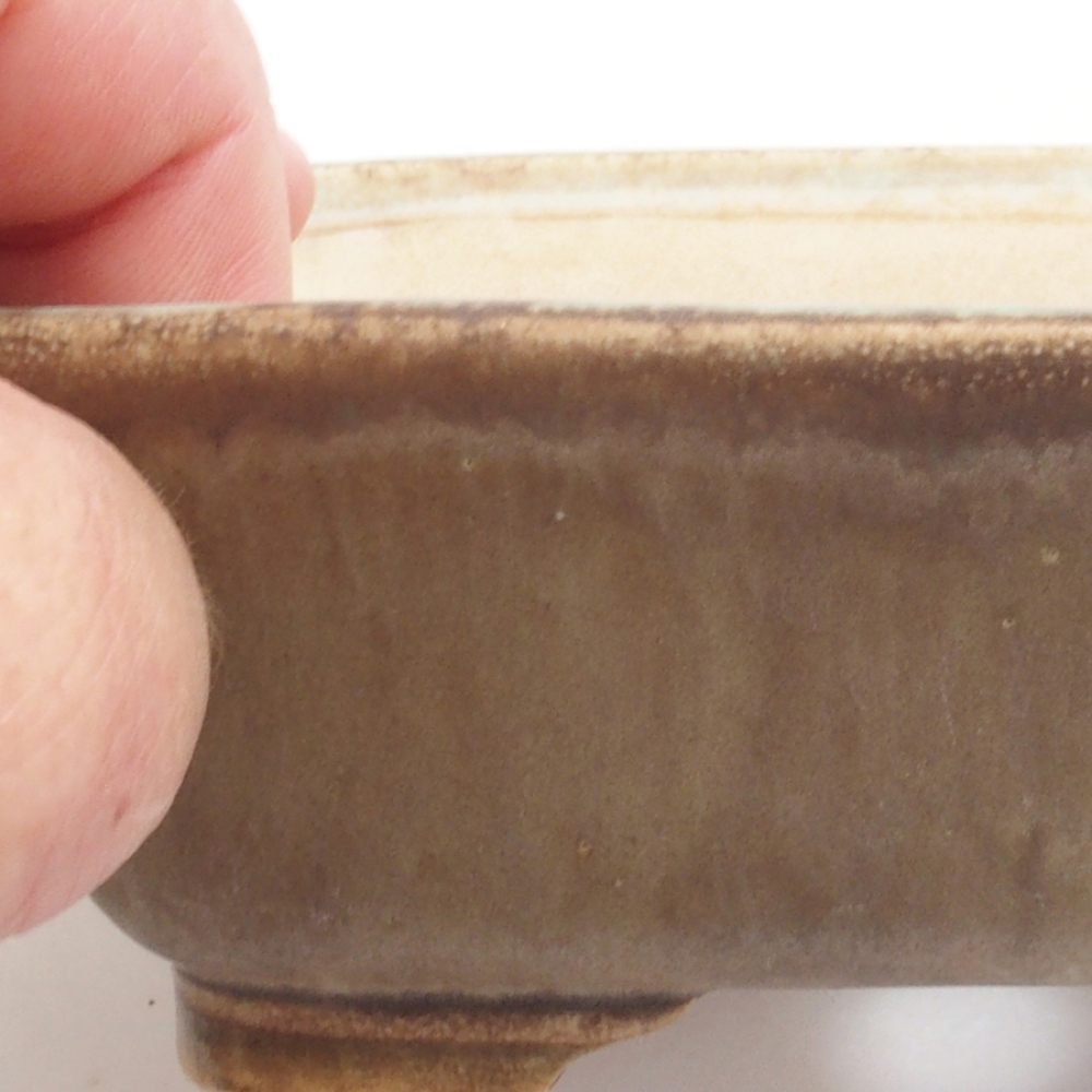 Ceramiczna miska do bonsai 14,5 x 12 x 4,5 cm, kolor zielony