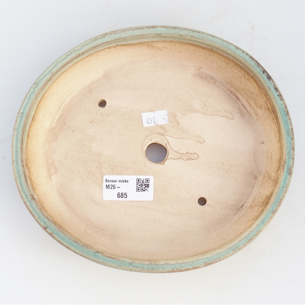 Ceramiczna miska do bonsai 21 x 19 x 4,5 cm, zielona