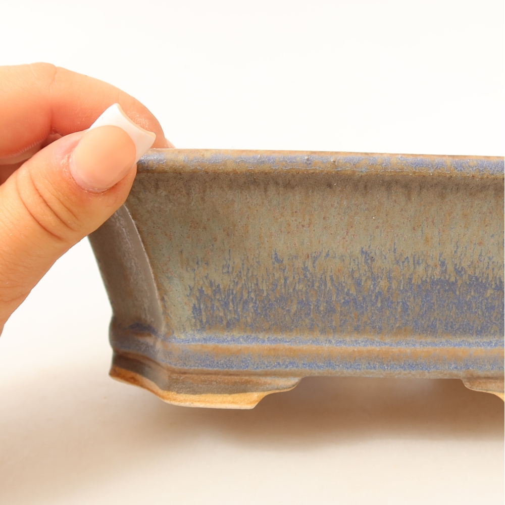 Ceramiczna miska do bonsai 18 x 15 x 6 cm, kolor niebieski