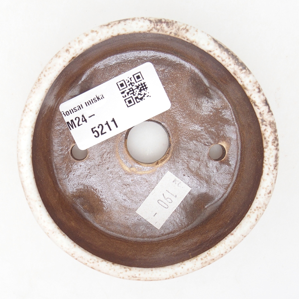 Ceramiczna miska do bonsai 9 x 9 x 3,5 cm, kolor beżowy