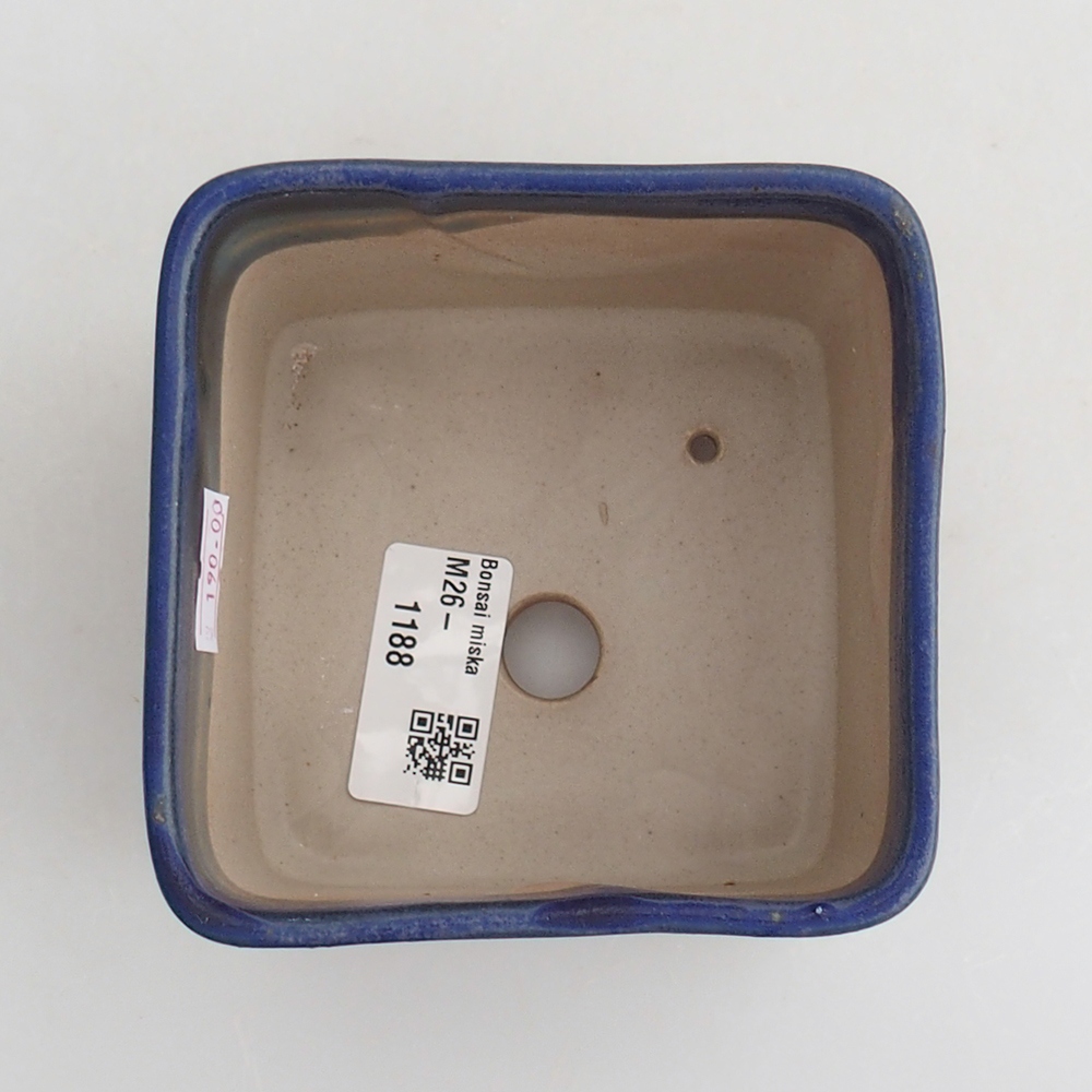 Ceramiczna miska do bonsai 10 x 10 x 8 cm, kolor niebieski