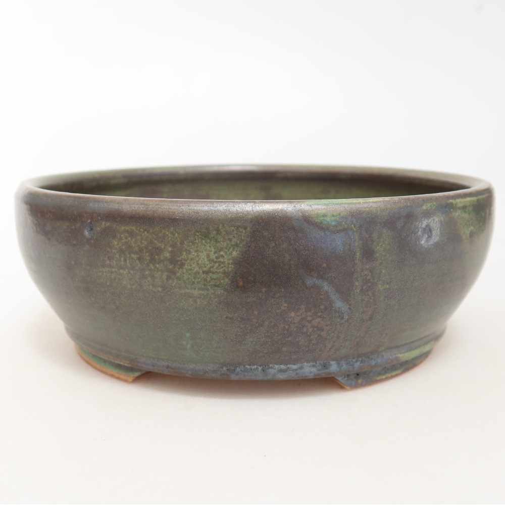 Ceramiczna doniczka do bonsai 16 x 16 x 5,5 cm, kolor zielony