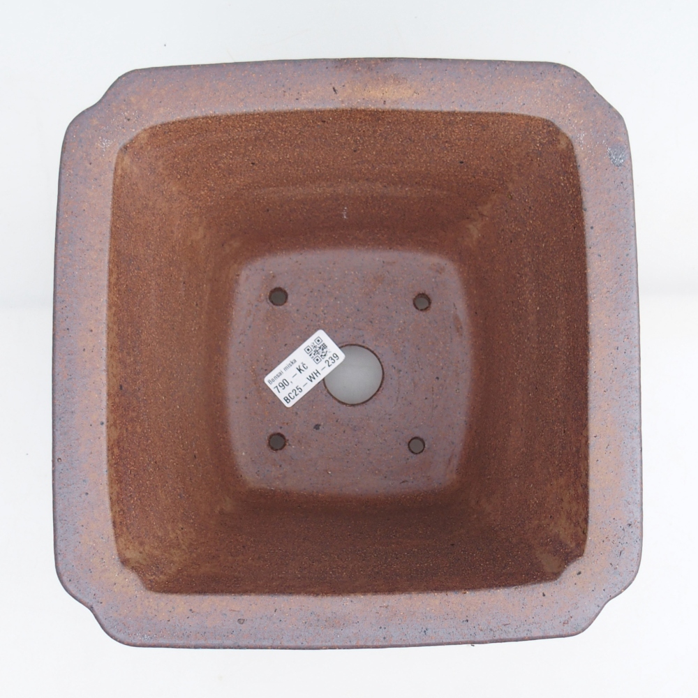 Ceramiczna misa do bonsai 23,5 x 23,5 x 17 cm, kolor metaliczny