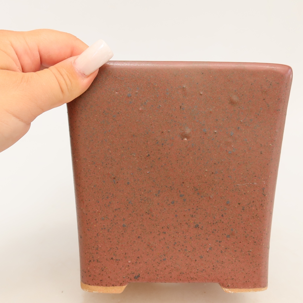 Ceramiczna miska do bonsai 13 x 13 x 14 cm, kolor różowy