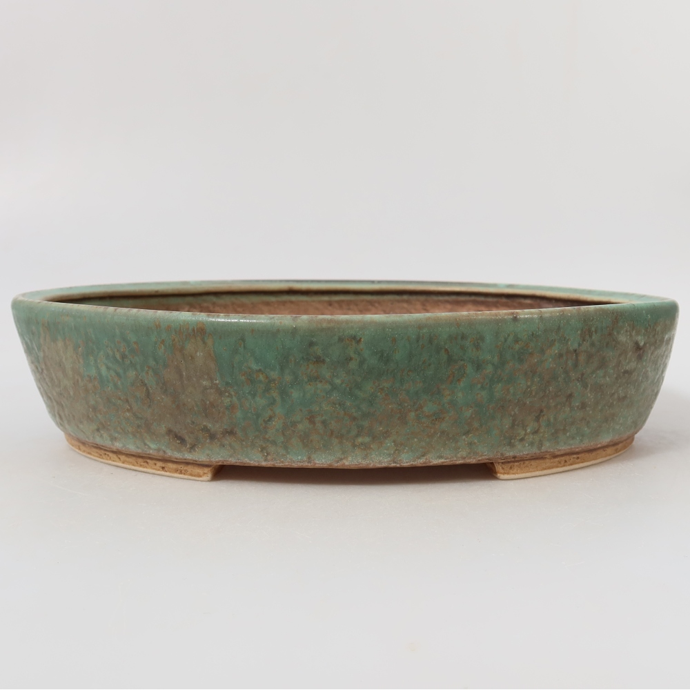 Ceramiczna miska do bonsai 26,5 x 24 x 5,5 cm, zielona