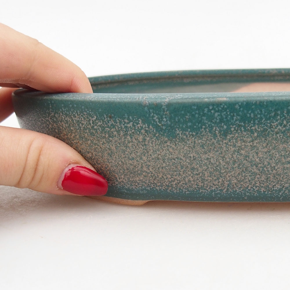 Ceramiczna miska do bonsai 22 x 17 x 4 cm, kolor niebieski