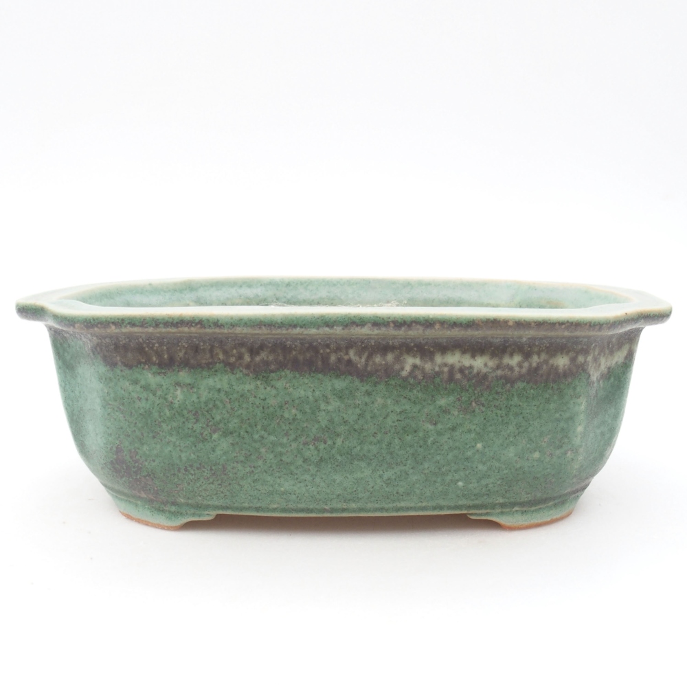 Ceramiczna miska bonsai 22,5 x 17,5 x 7,5 cm, kolor zielony