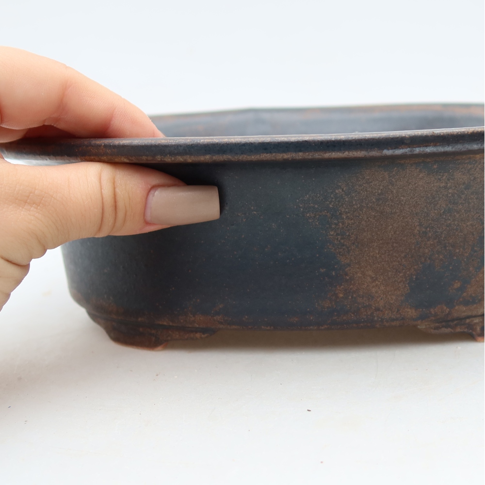 Ceramiczna miska do bonsai 22,5 x 17,5 x 6,5 cm, kolor brązowy