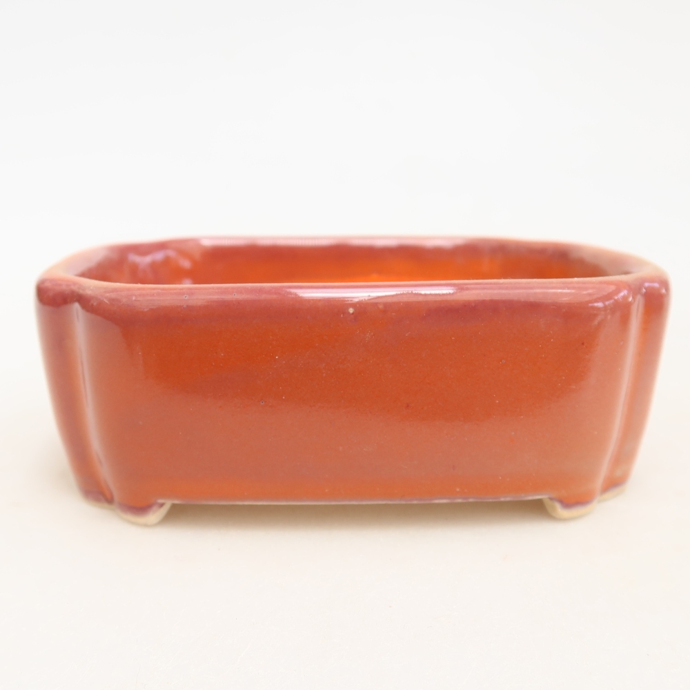 Ceramiczna miseczka do bonsai 10,5 x 8 x 4 cm, kolor pomarańczowy