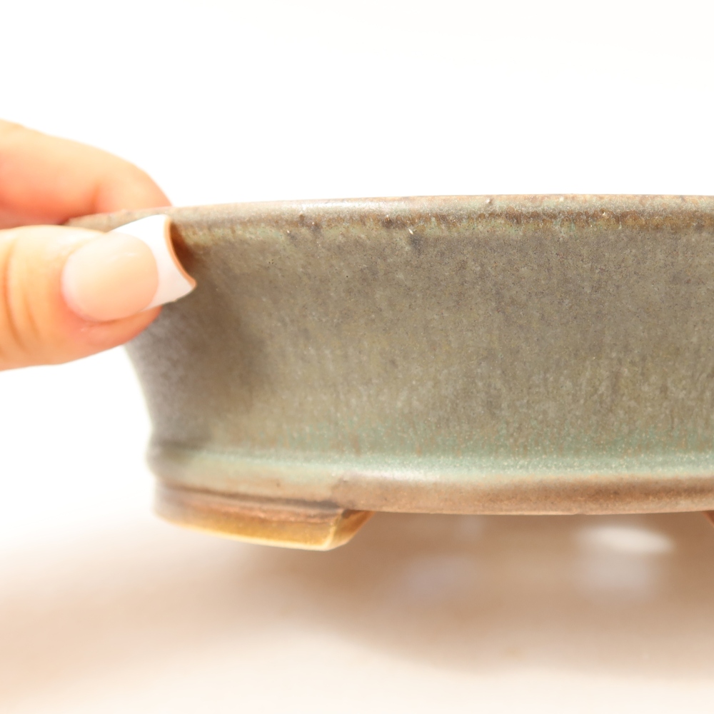 Ceramiczna miska do bonsai 17,5 x 16,5 x 5 cm, kolor zielony