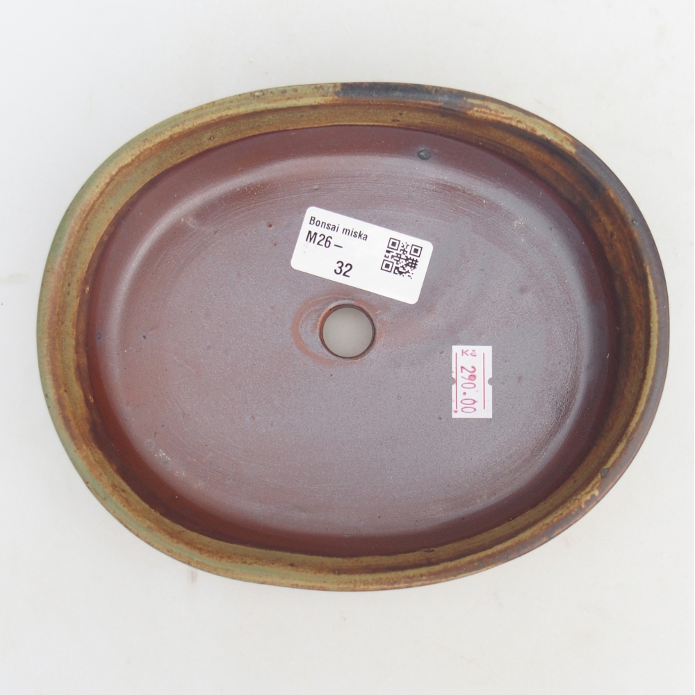 Ceramiczna miska na bonsai 17 x 14 x 4 cm, zielona