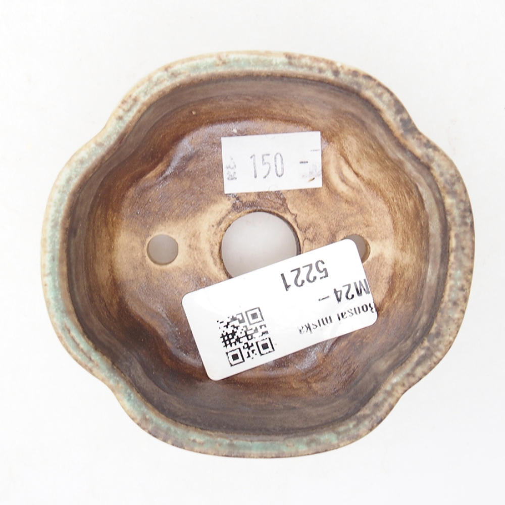 Ceramiczna miska do bonsai 8 x 7,5 x 3,5 cm, kolor zielony