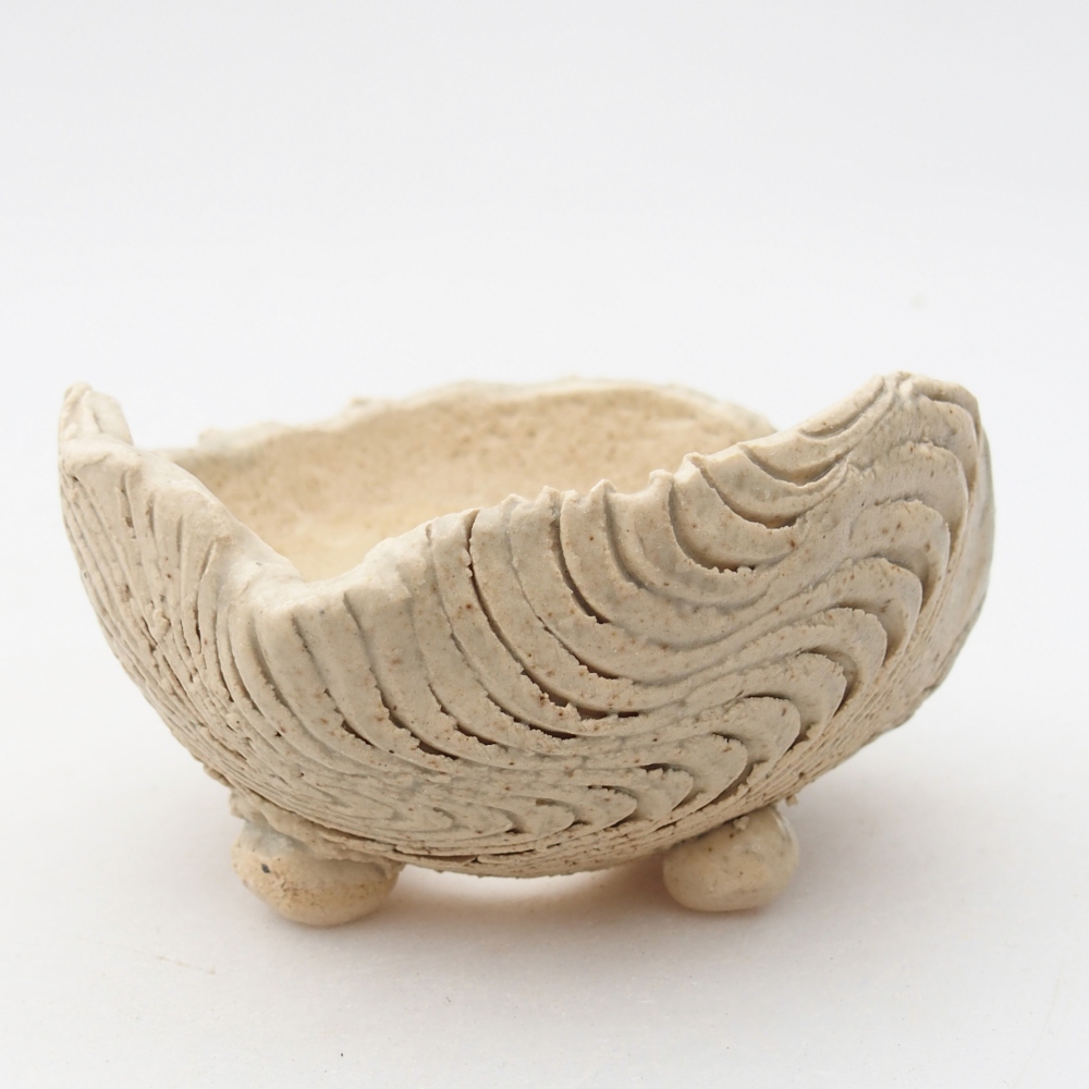 Ceramiczna muszla 9 x 8,5 x 5 cm, kolor beżowy