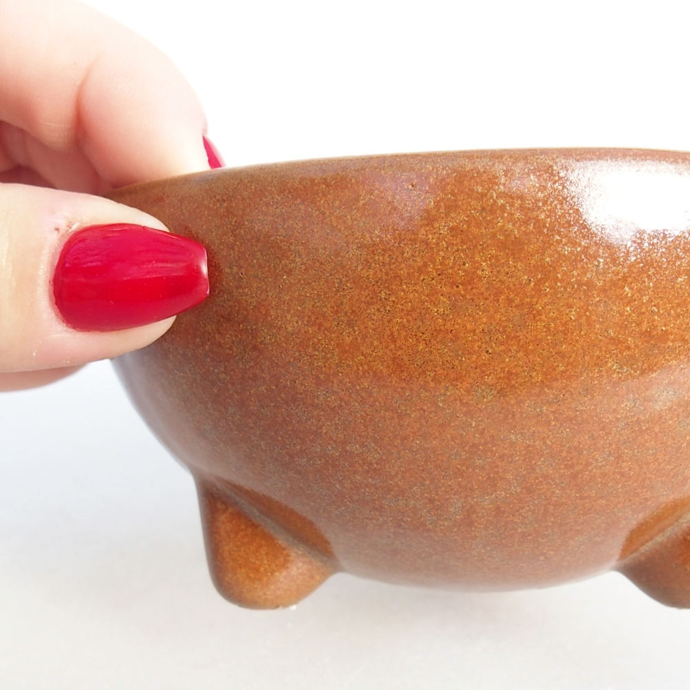 Ceramiczna miska do bonsai 10 x 10 x 5 cm, brązowa