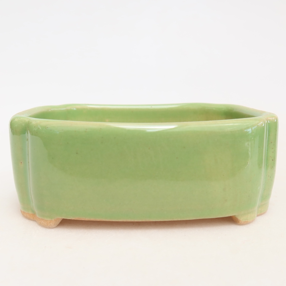 Ceramiczna miseczka do bonsai 10,5 x 8 x 4 cm, kolor zielony