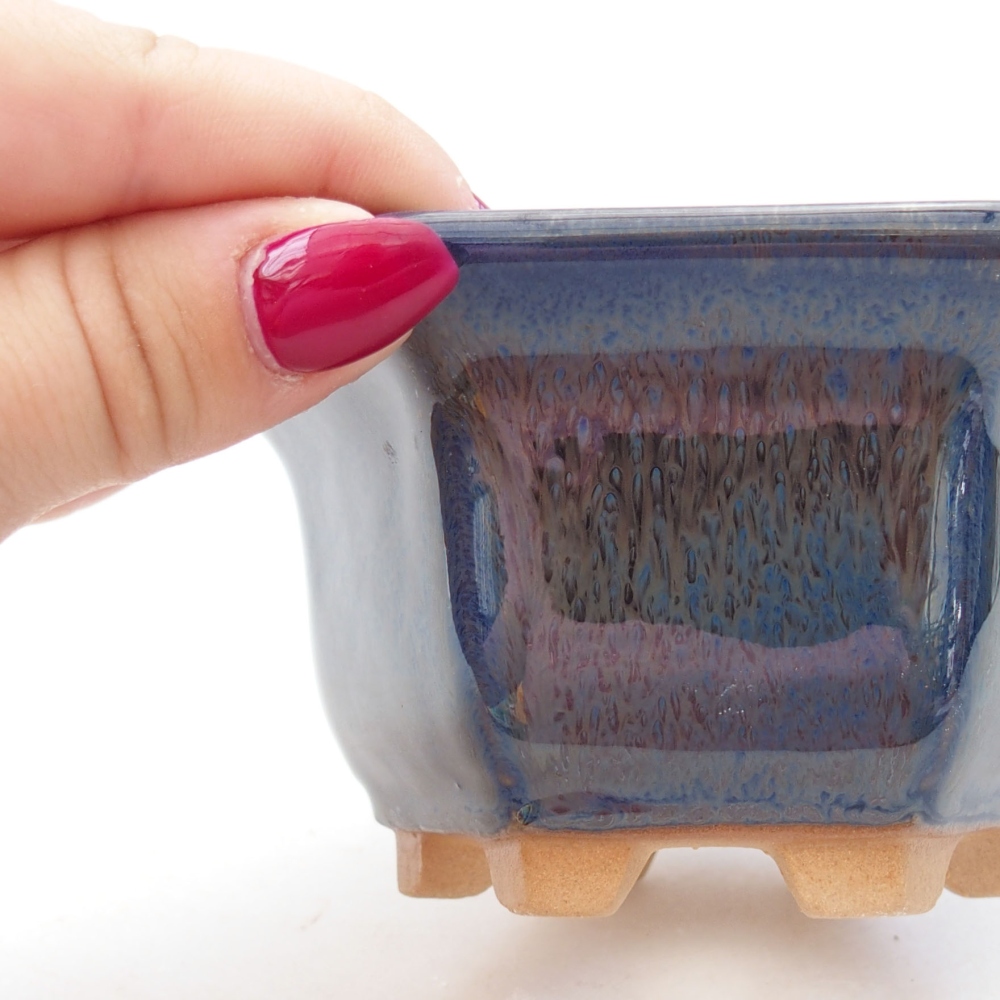 Ceramiczna miska bonsai 10,5 x 9,5 x 5,5 cm, kolor niebieski