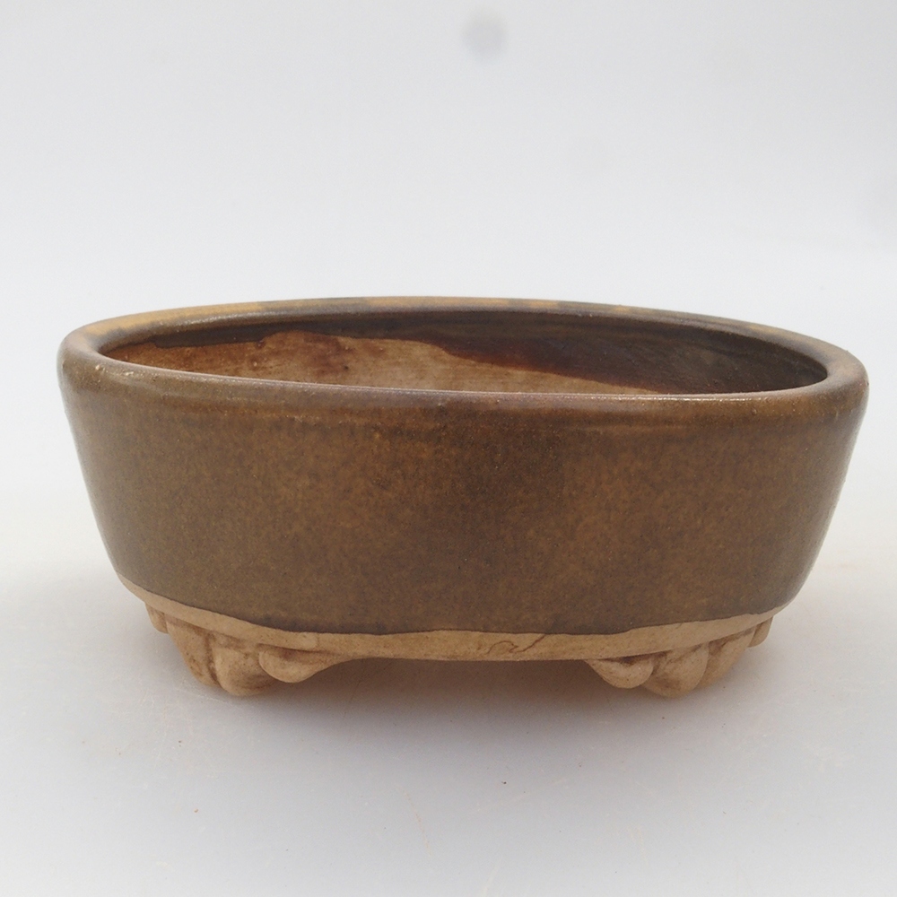 Ceramiczna miska do bonsai 9 x 8 x 3,5 cm, kolor brązowy