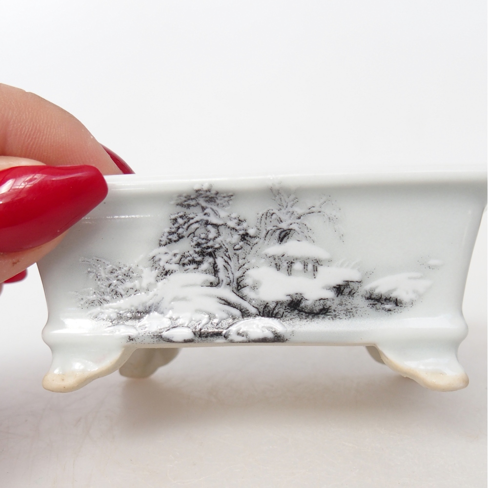 Mini miska do bonsai 8 x 6 x 3 cm, biała