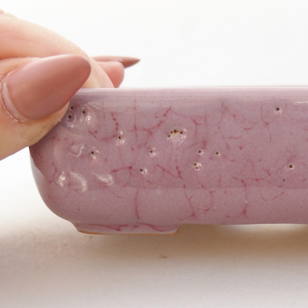 Ceramiczna miska na bonsai 11,5 x 9 x 3,5 cm, różowa