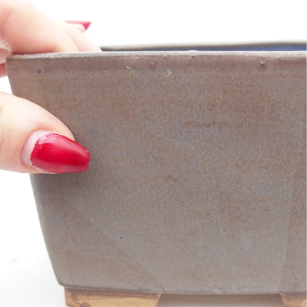 Ceramiczna miska do bonsai 12,5 x 12,5 x 8 cm, kolor niebieski