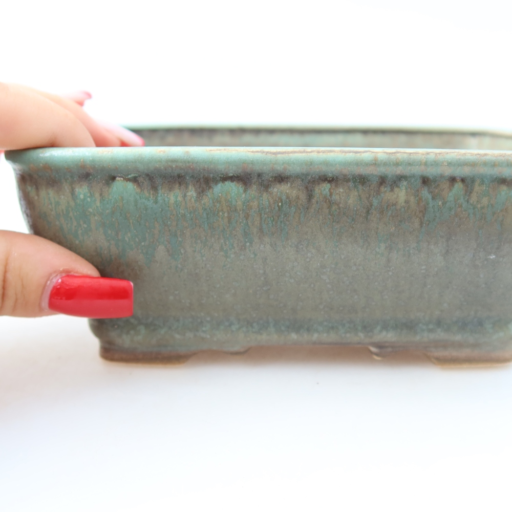 Ceramiczna miska do bonsai 15 x 12,5 x 5,5 cm, kolor zielony