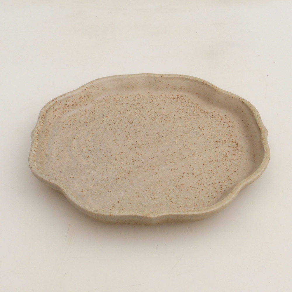 Ceramiczna miska H06 - 14 x 14 x 1,5 cm - beżowa