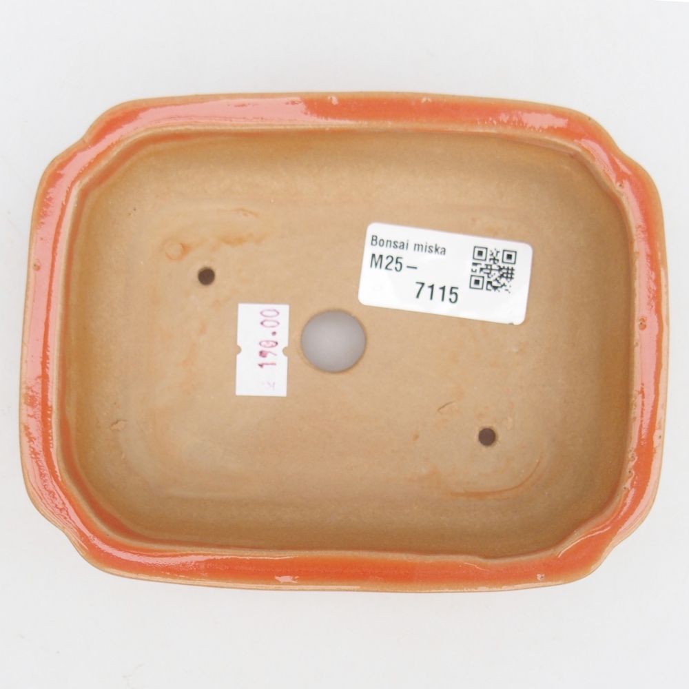 Ceramiczna miska na bonsai 14 x 11 x 4 cm, pomarańczowa