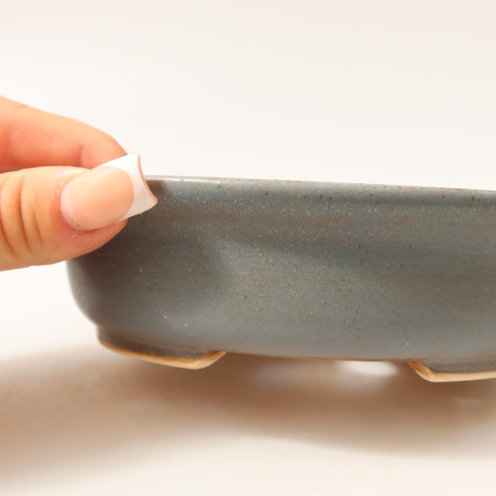 Ceramiczna miska do bonsai 15,5 x 14,5 x 4 cm, kolor niebieski