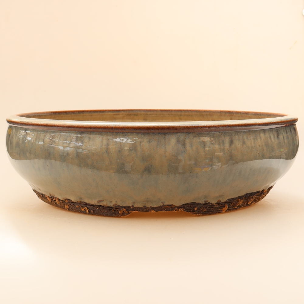 Ceramiczna miska do bonsai 33 x 33 x 9 cm, kolor szary – WYŁĄCZNIE ODBIÓR OSOBISTY lub transport na palecie