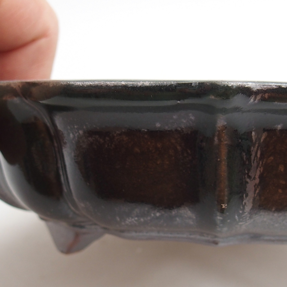 Ceramiczna miska do bonsai 18 x 18 x 4,5 cm, zielona