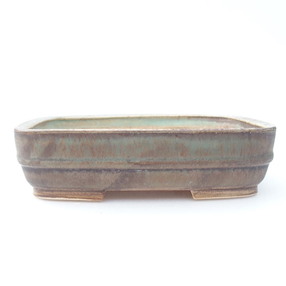 Ceramiczna miska do bonsai 17,5 x 14 x 4,5 cm, kolor zielony