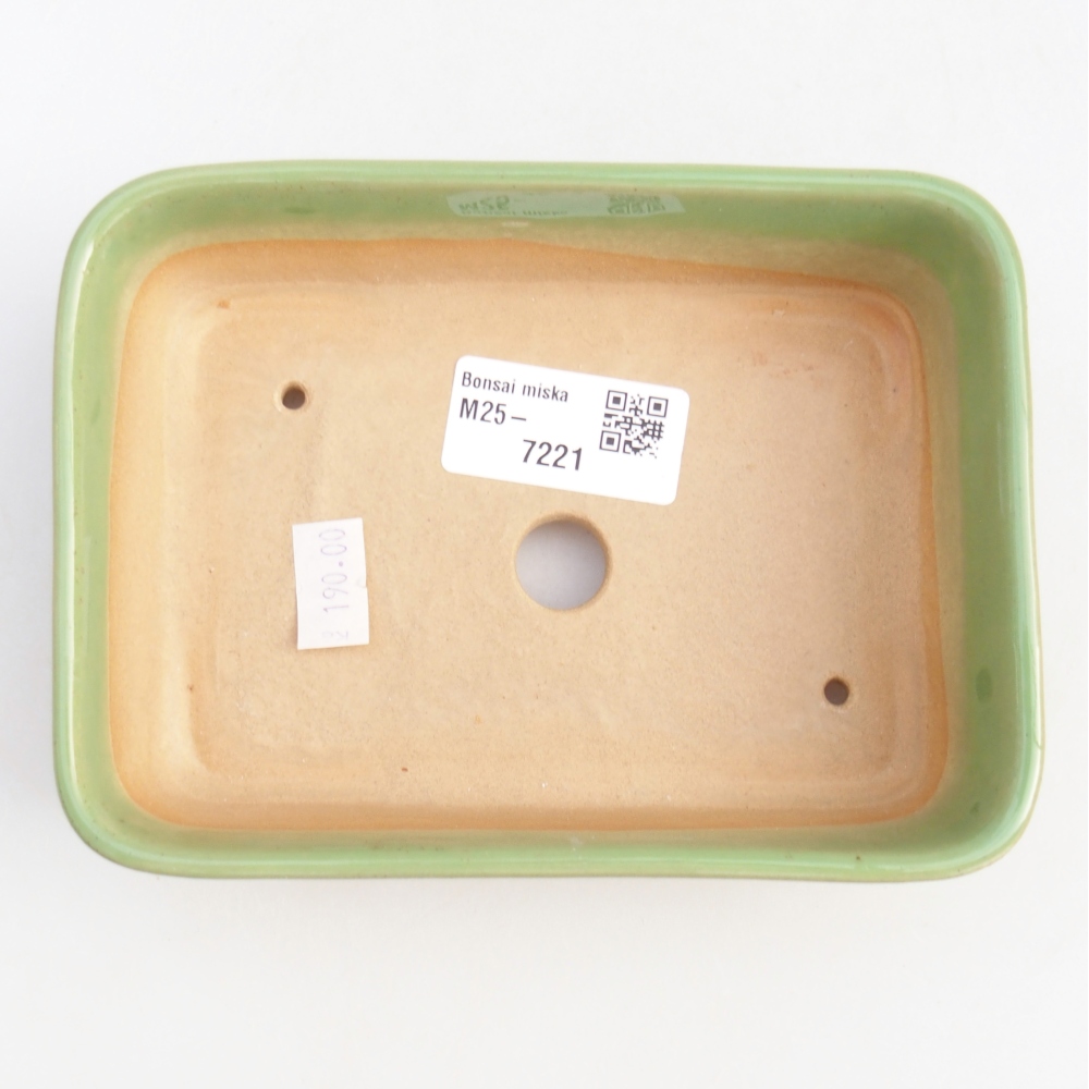 Ceramiczna miska do bonsai 14,5 x 10,5 x 4,5 cm, zielona