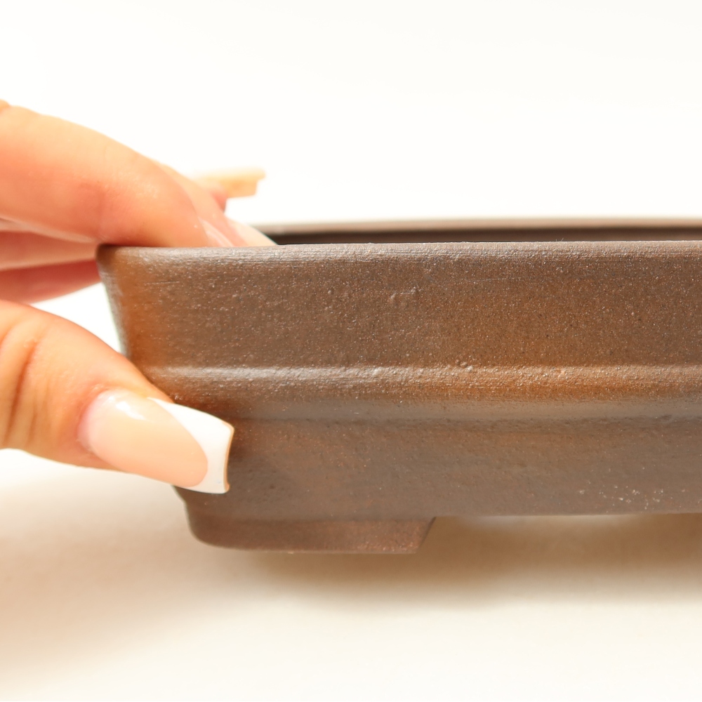 Ceramiczna miska do bonsai 14,5 x 11,5 x 4,5 cm, kolor brązowy