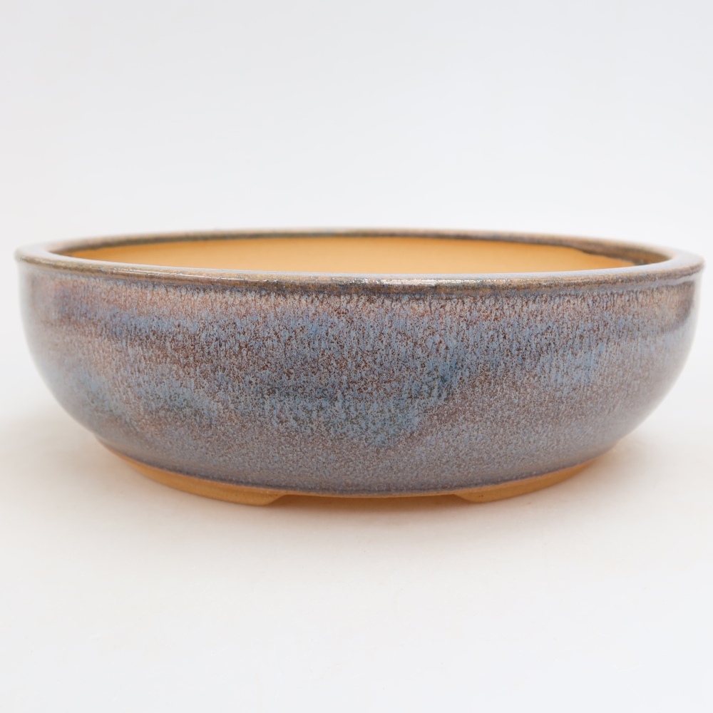 Ceramiczna miska do bonsai 21,5 x 21,5 x 6,5 cm, kolor niebieski