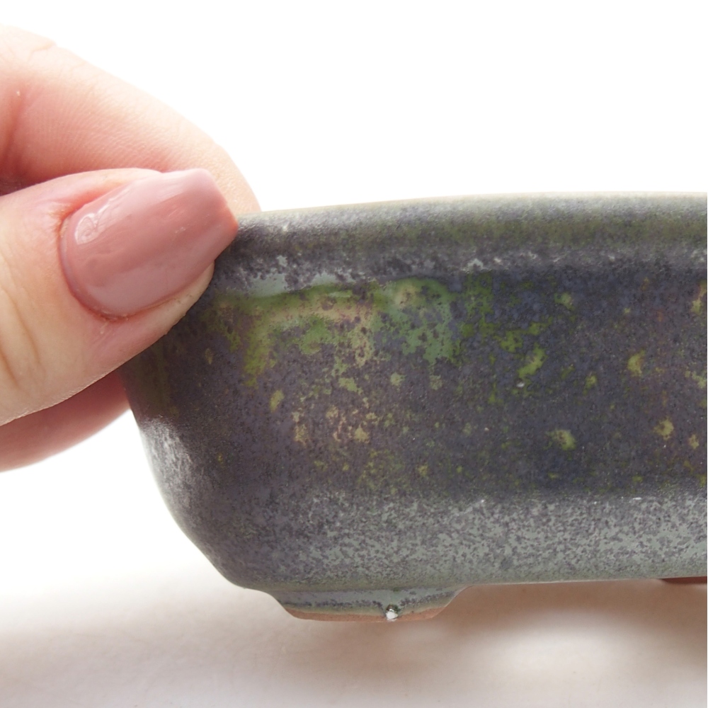 Ceramiczna miska do bonsai 11 x 8,5 x 4 cm, zielona