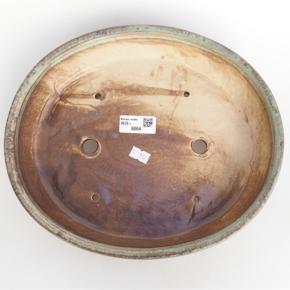 Ceramiczna miska na bonsai 28 x 24 x 6 cm, zielona