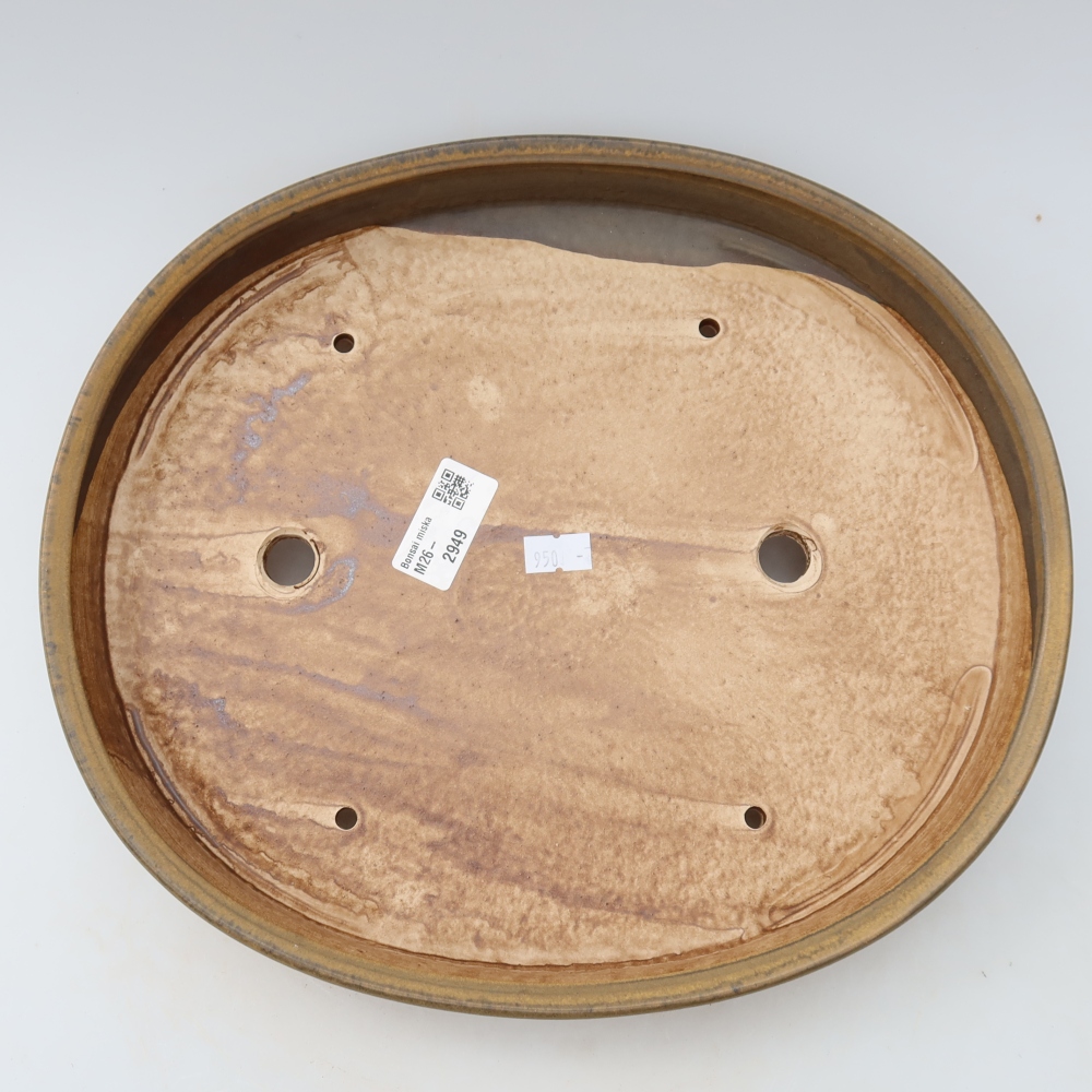 Ceramiczna miska do bonsai 31 x 27 x 4,5 cm, kolor brązowy