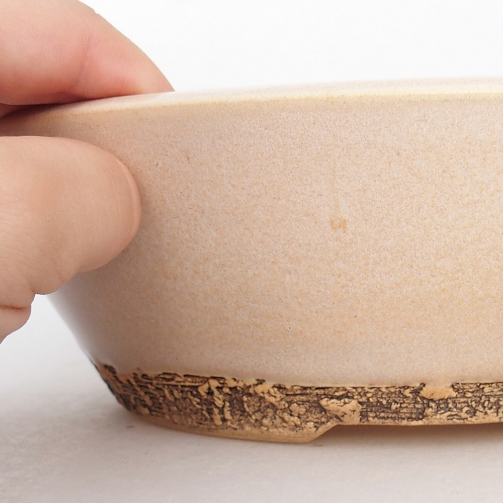 Ceramiczna miska do bonsai 20,5 x 20,5 x 6 cm, kolor beżowy